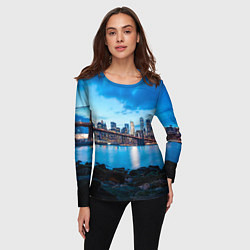 Лонгслив женский Закат в мегаполисе, цвет: 3D-принт — фото 2