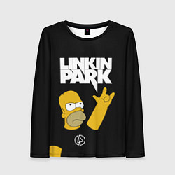 Лонгслив женский LINKIN PARK ГОМЕР СИМПСОН, SIMPSONS, цвет: 3D-принт