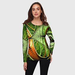 Лонгслив женский Растительный абстрактный фрактальный паттерн Veget, цвет: 3D-принт — фото 2