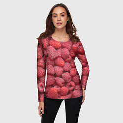 Лонгслив женский Малина - ягоды, цвет: 3D-принт — фото 2