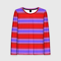 Лонгслив женский Striped pattern мягкие размытые полосы красные фио, цвет: 3D-принт