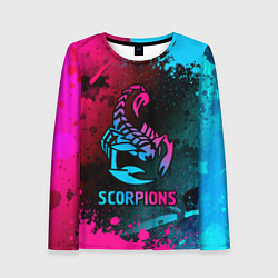 Лонгслив женский Scorpions Neon Gradient, цвет: 3D-принт