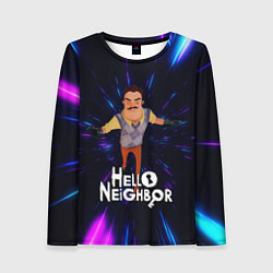 Женский лонгслив Hello Neighbor Привет сосед Бегущий сосед