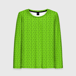Лонгслив женский Зеленые волнистые узоры, цвет: 3D-принт