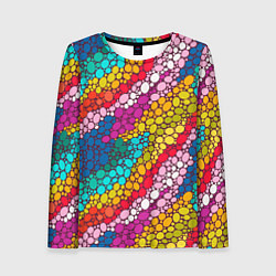 Лонгслив женский Абстракция - радужное настроение, цвет: 3D-принт