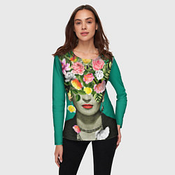 Лонгслив женский Фрида Кало - Арт Портрет, цвет: 3D-принт — фото 2