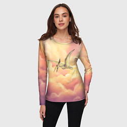 Лонгслив женский Птеродактиль в облаках, цвет: 3D-принт — фото 2