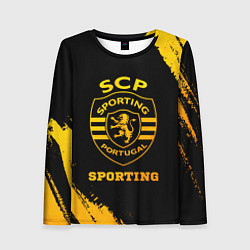 Женский лонгслив Sporting - gold gradient