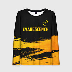 Женский лонгслив Evanescence - gold gradient: символ сверху