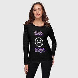 Лонгслив женский Sad boys лого, цвет: 3D-принт — фото 2