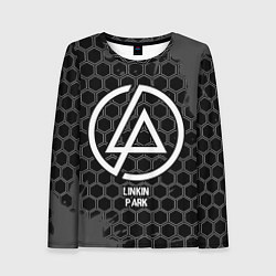 Лонгслив женский Linkin Park glitch на темном фоне, цвет: 3D-принт