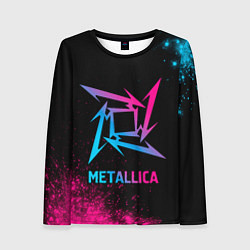 Женский лонгслив Metallica - neon gradient