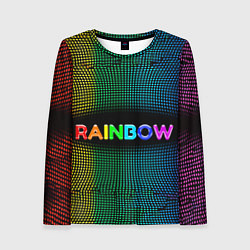 Лонгслив женский Радужные точки - Rainbow, цвет: 3D-принт