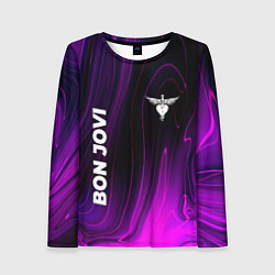 Лонгслив женский Bon Jovi violet plasma, цвет: 3D-принт