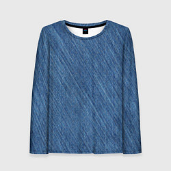 Лонгслив женский Деним - джинсовая ткань текстура, цвет: 3D-принт