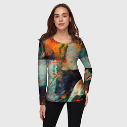 Лонгслив женский Картинный холст со множеством красок, цвет: 3D-принт — фото 2