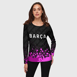 Лонгслив женский Barcelona pro football: символ сверху, цвет: 3D-принт — фото 2