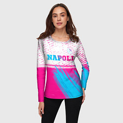 Лонгслив женский Napoli neon gradient style: символ сверху, цвет: 3D-принт — фото 2