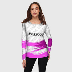 Лонгслив женский Liverpool pro football: символ сверху, цвет: 3D-принт — фото 2