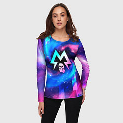 Лонгслив женский Metro Exodus неоновый космос, цвет: 3D-принт — фото 2
