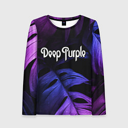 Лонгслив женский Deep Purple neon monstera, цвет: 3D-принт