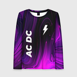 Лонгслив женский AC DC violet plasma, цвет: 3D-принт