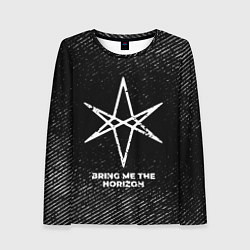 Лонгслив женский Bring Me the Horizon с потертостями на темном фоне, цвет: 3D-принт