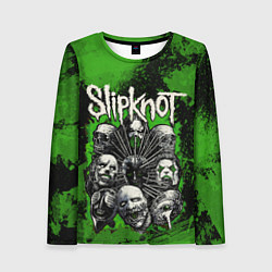 Лонгслив женский Slipknot green abstract, цвет: 3D-принт
