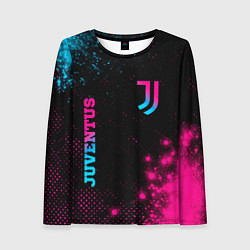 Женский лонгслив Juventus - neon gradient: надпись, символ