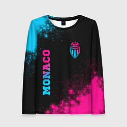 Женский лонгслив Monaco - neon gradient: надпись, символ