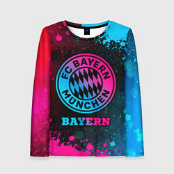 Лонгслив женский Bayern - neon gradient, цвет: 3D-принт