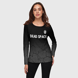 Лонгслив женский Dead Space glitch на темном фоне: символ сверху, цвет: 3D-принт — фото 2
