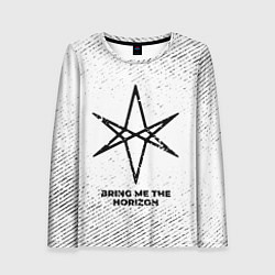 Лонгслив женский Bring Me the Horizon с потертостями на светлом фон, цвет: 3D-принт