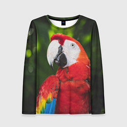 Лонгслив женский Красный попугай Ара, цвет: 3D-принт