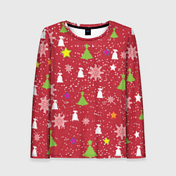Лонгслив женский Red new year, цвет: 3D-принт