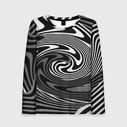 Женский лонгслив Black and white abstract pattern
