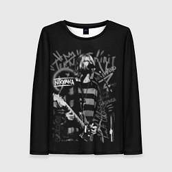 Лонгслив женский Nirvana teen spirit, цвет: 3D-принт