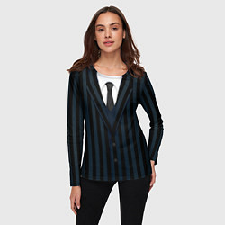 Лонгслив женский Школьники Невермор: темная форма, цвет: 3D-принт — фото 2