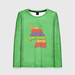 Женский лонгслив Поп ит единорог на траве