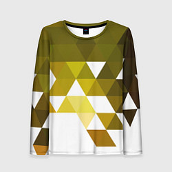 Лонгслив женский Золотистая мозаика из ромбов, цвет: 3D-принт