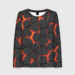 Женский лонгслив Неоновый разлом - жёлтый