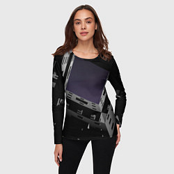 Лонгслив женский Тёмный абстрактный металлический лабиринт и небо, цвет: 3D-принт — фото 2