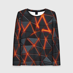 Лонгслив женский Треугольники и неон, цвет: 3D-принт