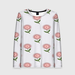 Лонгслив женский Астра игольчатый цветок, цвет: 3D-принт