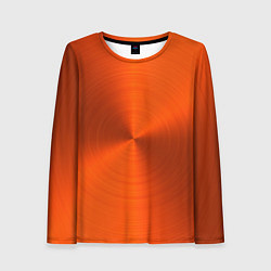 Лонгслив женский Оранжевый волнообразный дисковый узор, цвет: 3D-принт