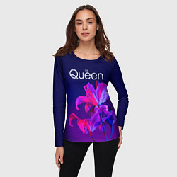 Лонгслив женский The Queen Королева и цветы, цвет: 3D-принт — фото 2