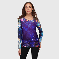 Лонгслив женский Звездочки - космическое небо, цвет: 3D-принт — фото 2