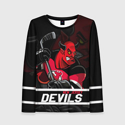 Лонгслив женский New Jersey Devils маскот, цвет: 3D-принт