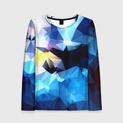 Лонгслив женский Polygon blue abstract collection, цвет: 3D-принт