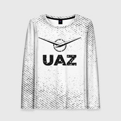 Лонгслив женский UAZ с потертостями на светлом фоне, цвет: 3D-принт